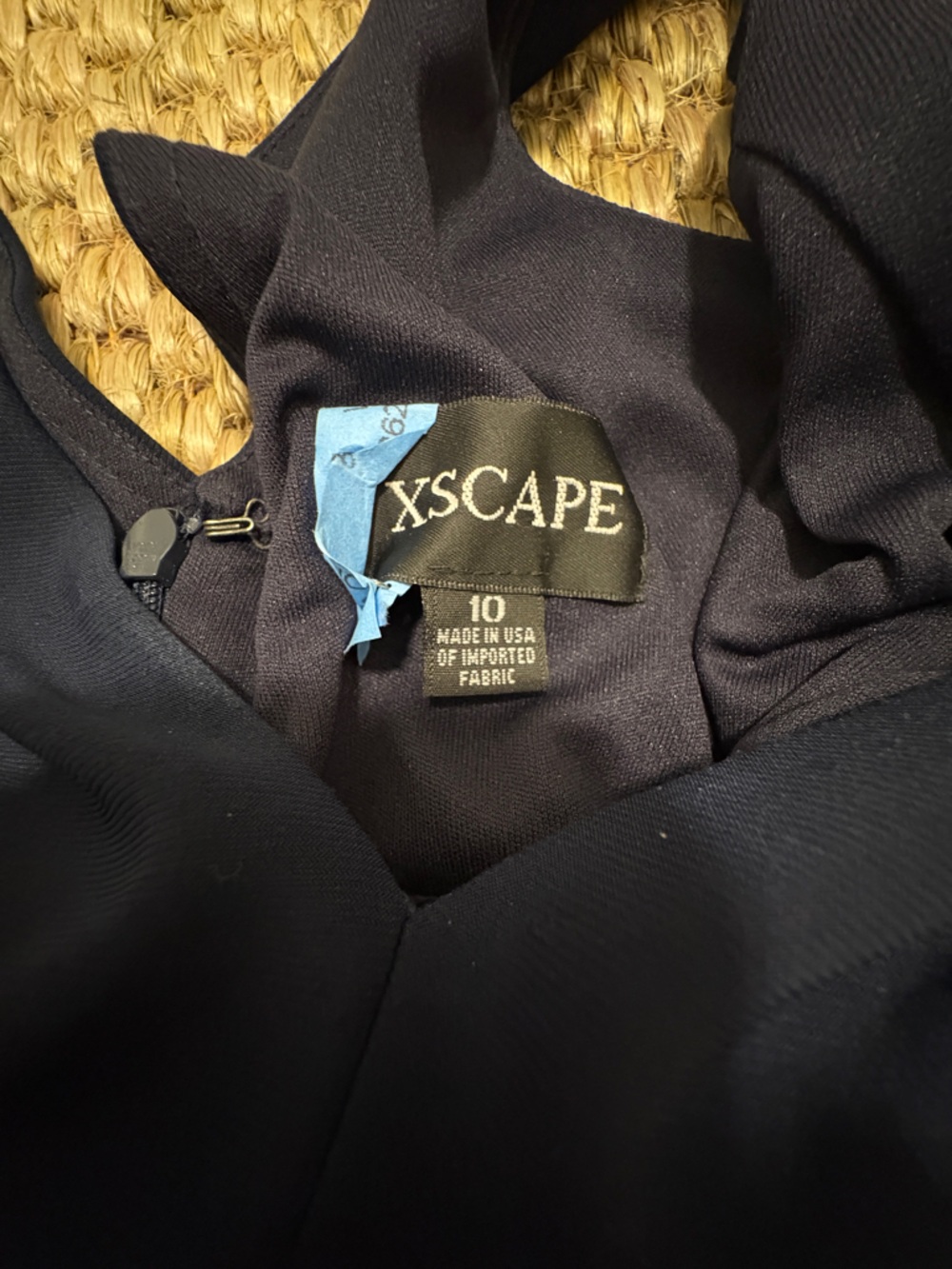 Xscape Navy Fit-and-Flare Floral Mini Dress - Size 10 - Picture 6 of 7
